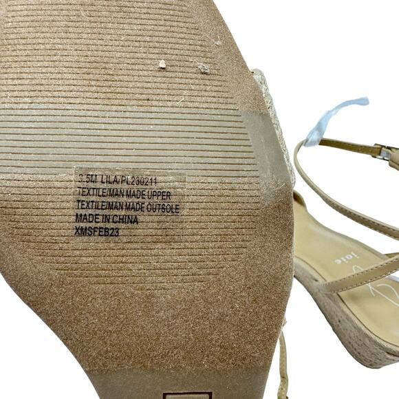 Joie | Lila Neutral Tan Jute Covered Vegan Strap OpenToe Espadrille Wedge Sandal - Picture 9 of 10